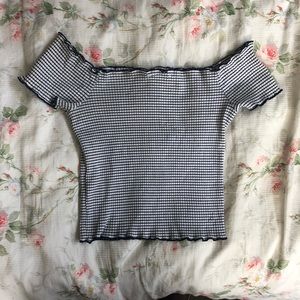 Off the Shoulder Ribbed Zara Crop Top